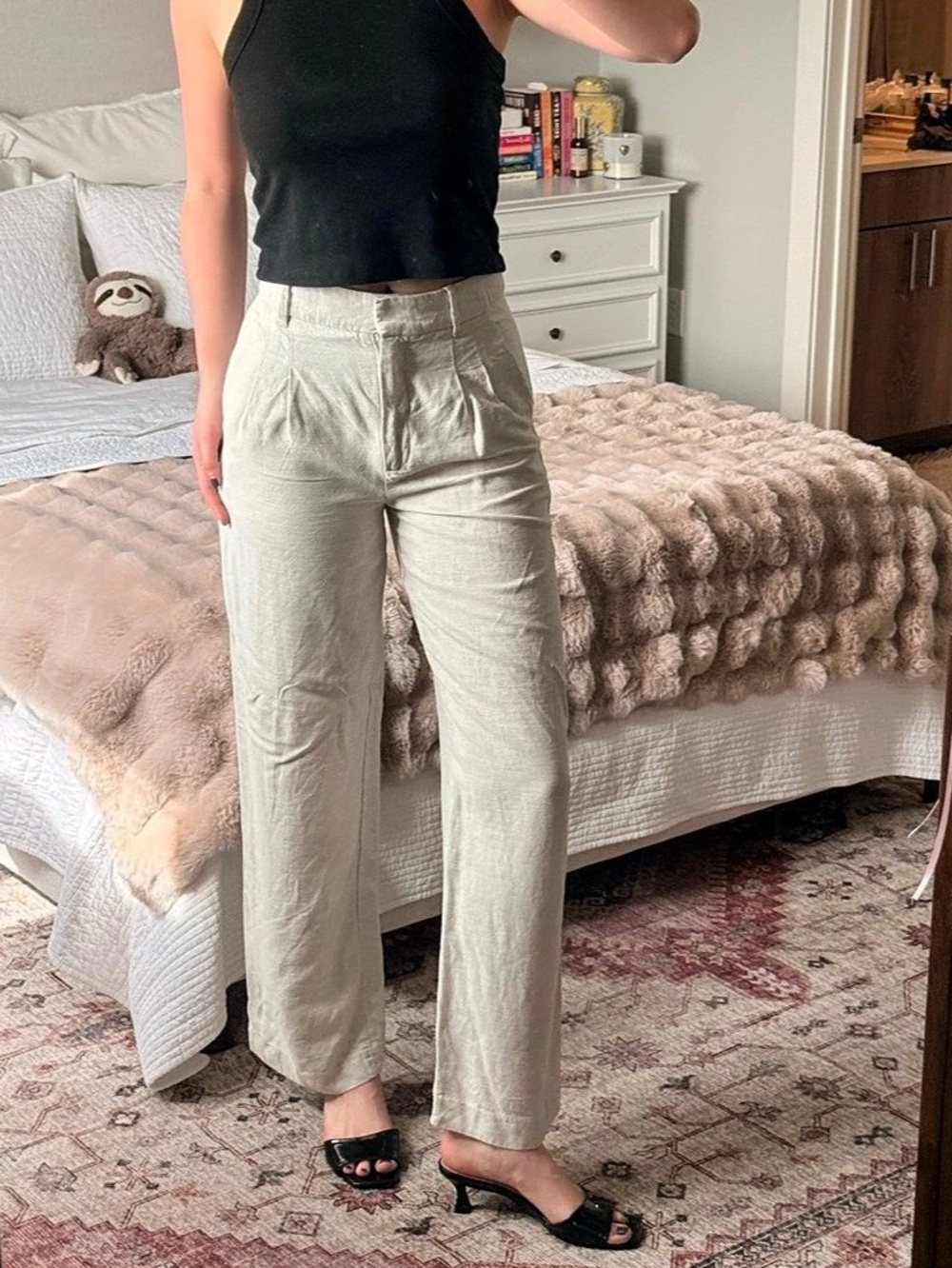 Wilfred The Effortless Pant Wide Leg in Cream Size 4